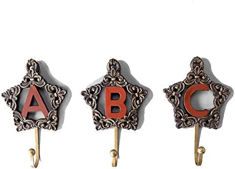 WANGZY Fashion Retro Creative Letter Resin Hook Living Room Model Room Decoration Hook Living room hotel , f000256