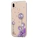 Produktbild P20 Lite Handyhülle Huawei P20 Lite Hülle Case Glitzer Strass Transparent Cover PC Hartcase Tasche Durchsichtige Schutzhülle Handytasche Skin Schale Bumper Handycover Luxus Prinzessin-Lila Löwenzahn