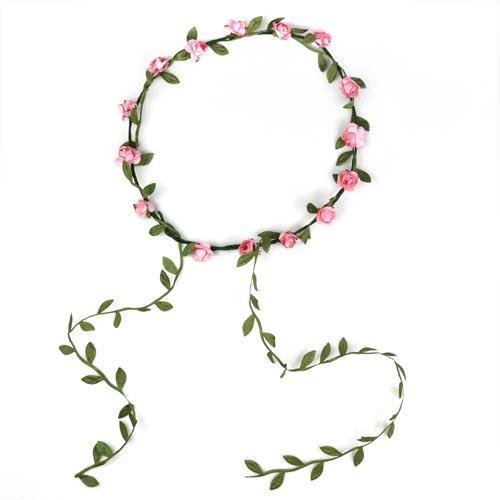 Yahee Stirnband und Haarband Hochzeit Boheme geflochten Blumen Haarreif (rosa)
