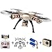 Produktbild SYMA X8HW Qinyin FPV Wifi 2.0MP RC Golddrohnen RTF RC Quadcopter Hubschrauber mit 4K 1080P Fern Ultra HD Kamera + 1 Geschenk Zubehör + 2 Batterie