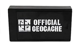 ‎GEO-VERSAND Official Geocaching Magnetic Box, Versteck magnetische Dose schwarz mit Logo Geocache Versteck - Neu