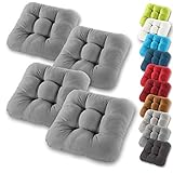 Gräfenstayn® 4er-Set Sitzkissen 40x40x8cm aus 100% Baumwolle (Bezug) mit Öko-Tex Siegel in vielen Farben, für Indoor und Outdoor mit dicker Polsterung (Anthrazit) Gräfenstayn® 4er-Set Sitzkissen 40x40x8cm aus 100% Baumwolle (Bezug) mit Öko-Tex Siegel in vielen Farben, für Indoor und Outdoor mit dicker Polsterung (Anthrazit)