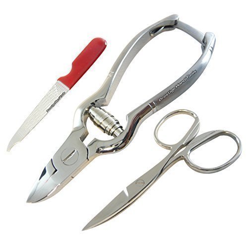 PTL® Prestige Professional toe nail clippers Ingrown Nails with Cuticle Scissors & Nail file