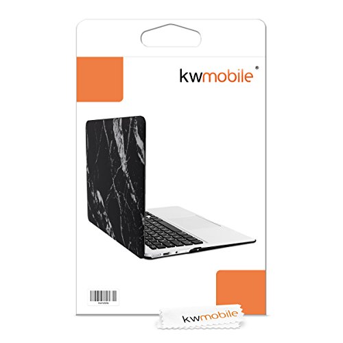 kwmobile Hardcase Laptop Hülle für Apple MacBook Air 13″ (ab Mitte 2011) – Marmor Design Schwarz Weiß dünne gummierte Schutzhülle Cover Case Tasche - 7
