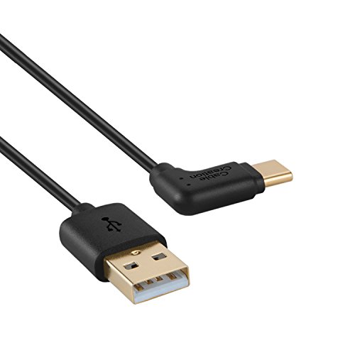 cablecreation abgewinkelt Typ C (usb-c) zu Standard USB 2.0 A Stecker Kabel, USB 3.1 usb-c für Apple das MacBook, Chromebook Pixel und mehr, 6 ft/1,8 M Schwarz [Neue Version 56 K Ohm Widerstand] - 3