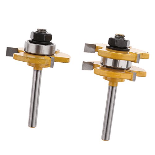 2ST Federnut Router Bit Satz Fräsersatz Oberfräser Schaft 3/4 Zoll Lager 1/4 Zoll - 8