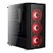 Produktbild Aerocool Quartz – Gaming für PC Gehäuse (Tower, ATX, 2 Platten aus Hartglas, 7 Erweiterungssteckplätze, inkl. 3 12 cm LED Lüfter vorne rot, USB 3.0), Schwarz