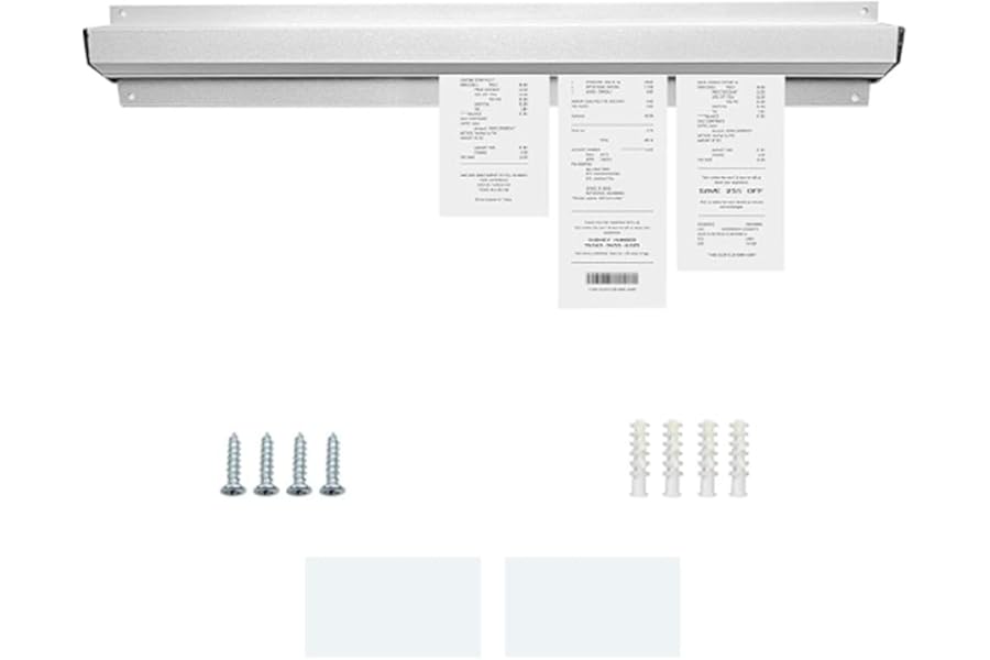 Ticket Rail, Aluminum Tab Grabber Kitchen Check Rail Holder, 30/40/50cm(12/16/20'') Wall-Mounted Ticket Holder Receipt Restaurant Food Catering Cafes Pubs Bars for Hold Orders Tabs Papers (50cm)