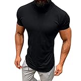 Produp Mode Tops Männer Casual Frühling Sommer Einfarbig Kurzarm Rollkragen Tops Bluse Shirts Comfoutable Sport Pullover
