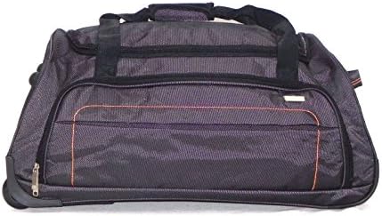 LARGE HOLDALL DUFFEL TRAVEL BAG WITH ROLLING WHEELS DARK GREY