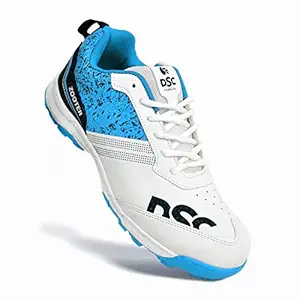 DSC Zooter Cricket Shoe for Men and Boys, Size-11 UK (White-Blue)