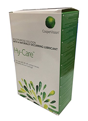 Hy-Care Solución de lentes de contacto multiusos, 3 unidades de 250 ml más 3 carcasas planas, apto para buzones