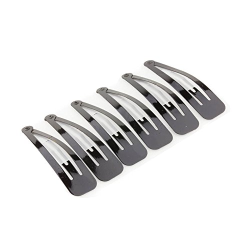 Mytoptrendz® Pack of 6 Large Black Metal Snap/ Snappy Clips Slide Black Metal Sleepies ( Large black)