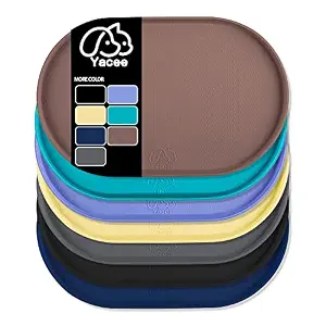 Yacee Silicone Dog Food Mat Waterproof, Easy Clean in Dishwasher, Dog and Cat Mats, 0.5