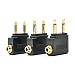 Produktbild Joyshare 3 Stück Flugzeug Adapter Airline Adapter Gold überzogen Airline Airplane Flight Adapter für Kopfhörer (schwarz)