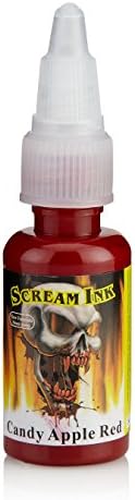 Scream 2 Tattoo Ink - Candy Apple Red - 1oz/30ml - New Formula - Permanent Tattoo Ink