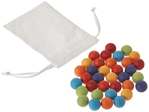 35 Canicas de madera multicolores