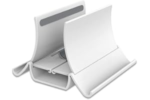 YdseozOA Soporte Vertical por Gravedad para portátiles Soporte para portátil Ajustable en Ancho autorretráctil Soporte para computadora portátil para Juegos para Todos los Modelos (Blanco)
