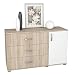 Produktbild Kommode Savai 09, Farbe: Eiche / Weiß - Abmessungen: 73 x 120 x 40 cm (H x B x T)