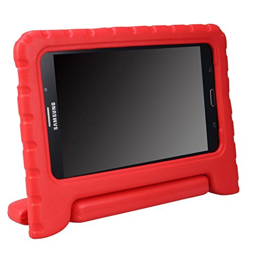 NEWSTYLE Samsung Galaxy Tab 4 7.0 Kinder Hülle Case mit umwandelbarer Handgriff Superleichte Stoßfeste Schutzhülle Tasche Cover für Samsung Tab 4 SM-T230/T231/T235 (7 Zoll) - Rot