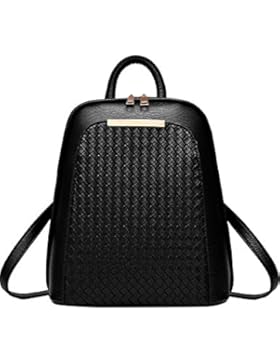 Menschwear Damen Einfargroß Einfache Stil PU Leder Casual Tasche Schulbeutel Reise Rucksack 26cm