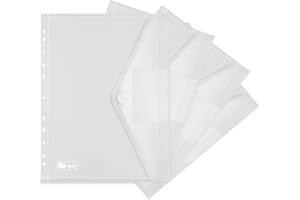 Agoer Portfele na dokumenty A4, przezroczyste plastikowe portfele A4, koperty, portfele, teczki z kieszenią, zapięcie na rzep, 11 otworów, segregator z tworzywa sztucznego, do szkoły, biura, prac