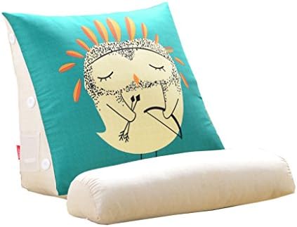 XIANGMING Triangle bedside large cushions, sofa office Waist pillow cushion， bed neck protection pillow, 3 colors available, cushions 45cm × 45cm ( Color : Owl )