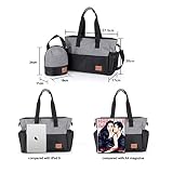 Aosbos Baby Wickeltasche Große Kapazität Kinderwagen Organizer, 37.5 x 17 x 30cm, Schwarz (2-teilige) - 2