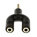 Produktbild Generic 3,5 Mm Stereo-Audio-Buchse Ohrhörer Kopfhörer 2-Wege U Splitter Adapter Weißfarbig - Schwarz