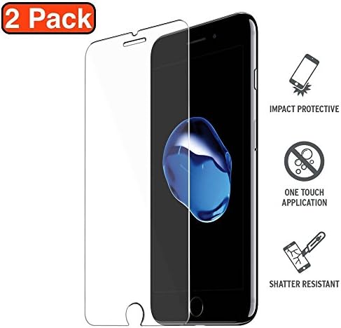 Visibee - [Pack of 2] iPhone 8 Tempered Glass Screen Protector, Anti-Scratch Ultra Clear Most Durable For iPhone 8 Glass Screen Protector