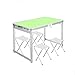 Produktbild OaLt-t Klapptisch Stände im Freien Stände Tische und Stühle nach Hause einfach Esstisch kleinen Tisch bequem Langen Tisch (Color : Green, Design : with Stool)