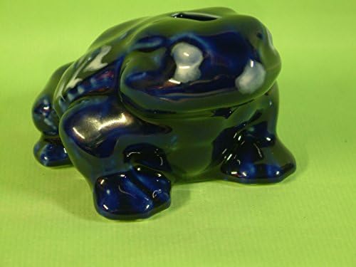 FROG Pottery Money Box In Cobalt Blue Glaze craft made