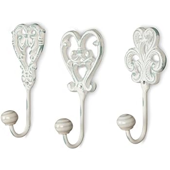 12x Garderobenhaken Weiß Metall - Kleiderhaken Zum Schrauben 30x16mm