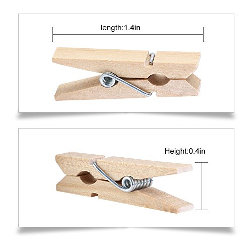 Natürliche Wäscheklammer, Aodoor Mini Holzklammern Deko Klammern Wäscheklammern Clips Fotopapier Peg(100 Stück) - 2