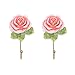 Produktbild qiumeixia1 8 Stücke Schöne Harz Mantel Hut Robe Handtuchhaken Rose Decor Haken Wand Rose Blume Handtuchhalter Halter Veranstalter (Rosa)