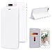 Produktbild VemMore iPhone 7 Plus Hülle iPhone 8 Plus Hülle Handyhülle Schutzhülle Leder PU Wallet Flip Book Case Bumper Lederhülle Ledercase Klapphülle Ultra Slim Dünn mit Kartenfach Standfunktion Klappbar Magnetisch Silikon Tasche Cover - Weiß