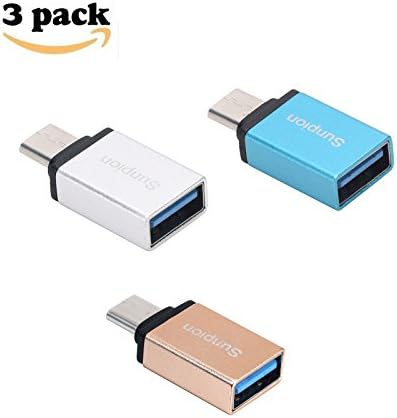 (Pack of 3)USB C Connector,Sunpion® Type C to USB 3.0 Adapter Convert Connector, for Huawei P9 ChromeBook,HTC 10, LG G5, Nexus 5X, Nexus 6P, OnePlus 3 and Others Devices
