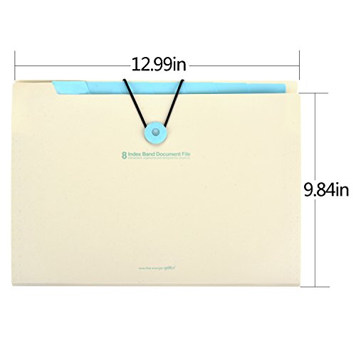 Carpeta Clasificadora Coofit Carpeta Archivadora con Compartimentos Tipo Acorde  n Ampliaci  n de Carpeta de Archivos Impermeable A4 con 8 Compartimentos  Amarillo claro 