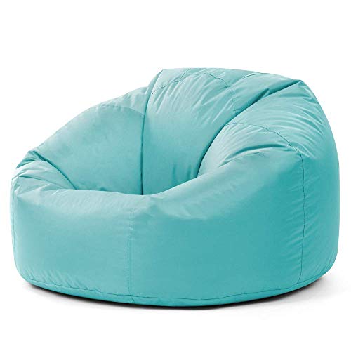 Bean Bag Bazaar Pouf Classique, Bleu Canard, Pouf pour Adultes, Pouf Poire Grand, 85cm x 50cm, Textile tissé, Résistant à l'Eau, Poufs d'intérieur et d'extérieur