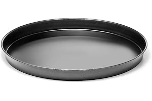 Forgast Plateau à pizza rond | Diamètre Ø 45 cm | Plaque de cuisson | Plateau rond | Plat à pizza en tôle | Fabriqué à partir d'un type spécial de Bluesteel | Pour tout type de pizza