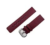 Uhrenband Uhrenarmband Männer und Frauen Dünn Umweltfreundliches Leder Gurt Litschi Wasserdicht und schweißbeständig 302 quadratische stahlschnalle 195 mm × 24 mm (24, rot)