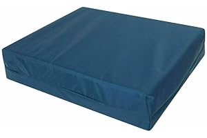 SHIKRA Deep Pressure Relief Memory Foam, Seat Pad, Wheelchair Cushion, waterproof cover (Navy Blue, 22" x 22" x 3")