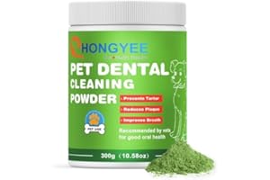 DEBANGSI Hundezähne Reinigungspulver 300g, Pet Dental Pulver für Hunde Katzen Atemerfrischer Pulver für schlechten Atem, Plaque, Zahnstein Entferner, Dental Care Supplies – Kein Bürsten erforderlich