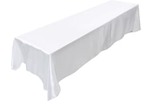 AKOZON Nappe Blanche Rectangulaire, Obrus Plamoodporny Bankiet Anti Taches Dekoracje Weselne Biały 145x320cm Prostokątny Obrus (Biały)