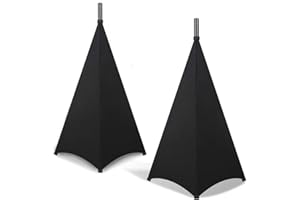 Tiamu Universal Soporte para Altavoz DJ Luz Funda de Malla para Trípode de Falda, Funda de Soporte para Altavoz, trípode y Falda de DJ, Trípode Extensible Cubierta de 360 Grados, 2 Piezas