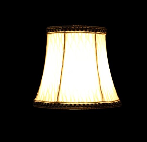 Splink 2 Pcs Lampenschirm E12/E14 Organza Stoff Stehlampe Tischlampenschirm mit Gold Trim Vintage Barockstil Stil 80*120*110mm - 2