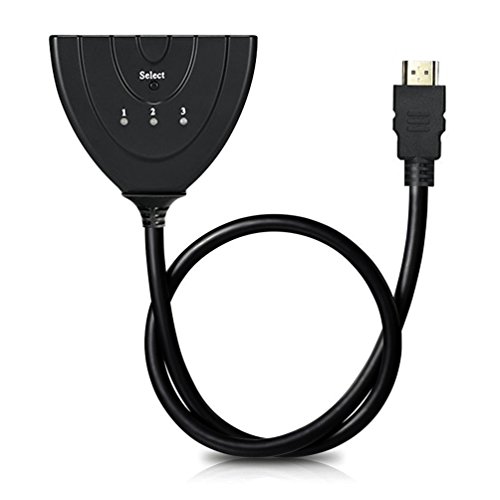 AHOOME 3 Port HDMI-Umschalter-3-auf-1 - Full HD 1080P HDMI Switch Verteiler 3 Port Umschalter Adapter 3 IN / 1 OUT - HDMI Splitter Verteiler für HDTV PC DVD