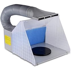 Floureon kit Cabine Airbrush professionnel compact E420 aérographe Lot de cabine et d'extraction d'air avec tuyau peu de bruit, parfait pour la décoration murale des illustrations, pour loisir et loisirs créatifs du marché, DE Clous, modèles, céramique et n'importe quel autre Petite travaux manuels, pièces