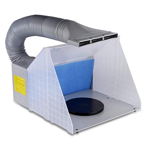 Floureon kit Cabine Airbrush professionnel compact E420 aérographe Lot de cabine et d'extraction d'air avec tuyau peu de bruit, parfait pour la décoration murale des illustrations, pour loisir et loisirs créatifs du marché, DE Clous, modèles, céramique et n'importe quel autre Petite travaux manuels, pièces
