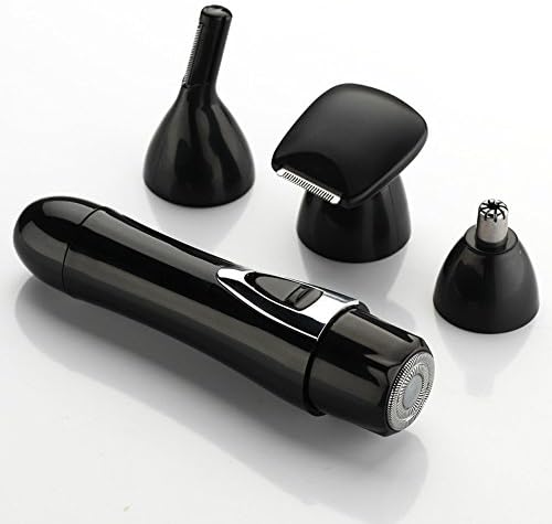Electric Nose Hair Trimmer ,4 In 1 USB Rechargeable Nose Hair Clipper Eyebrow Trimmer Lady shaver Bikini Trimmer Groomer Painless Removal of Hair Shaver for Facial,Arms, Legs,Body,Underarms,Bikini Line For Women Men (Black)
